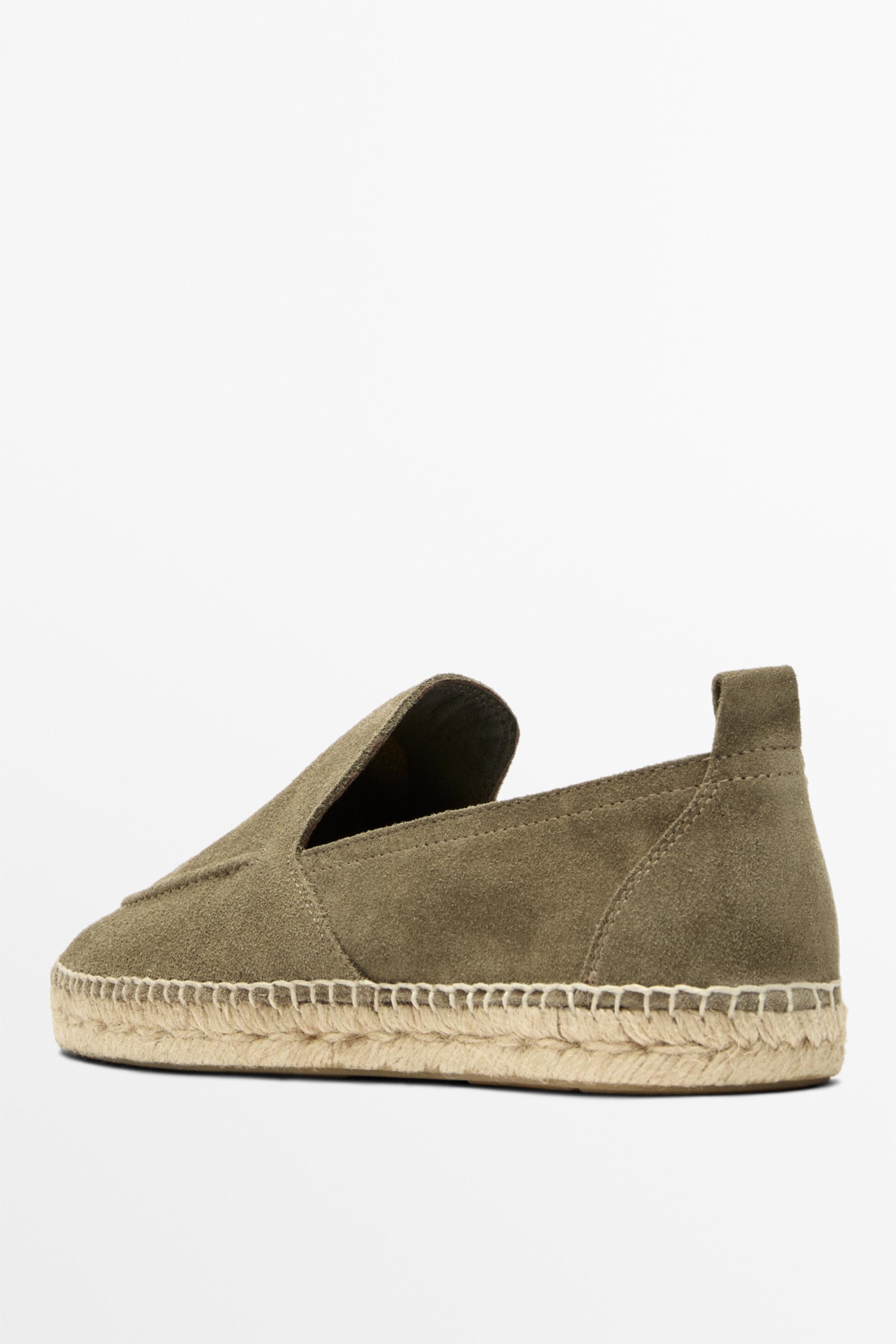 Leather espadrilles with moc toe